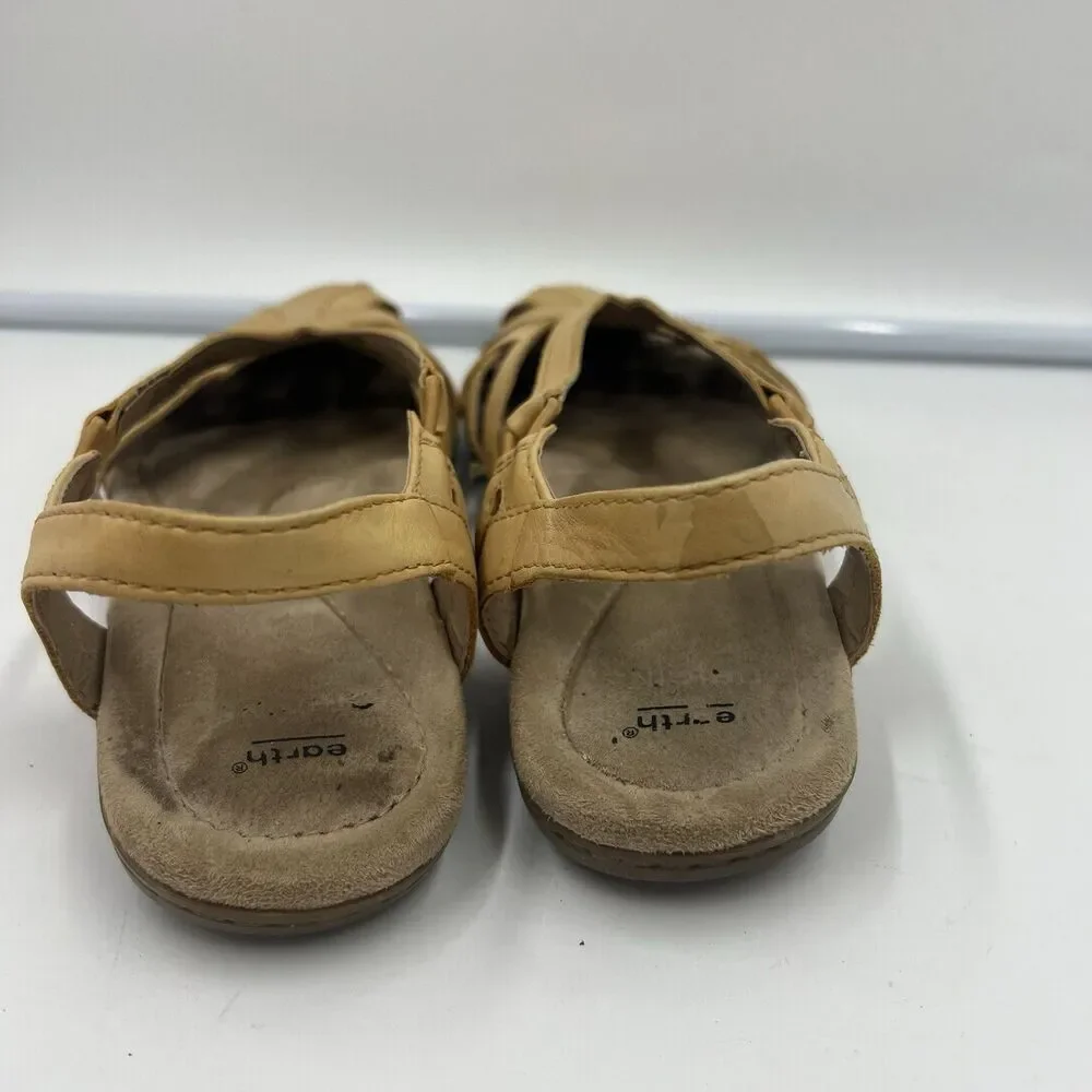 Earth Origins Shoes Womens 7.5 N Belle Brielle Sandal Amber Slip On Yellow